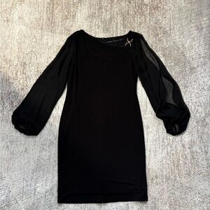 Ivanka Trump Black Dress with Sheer Long Sleeves